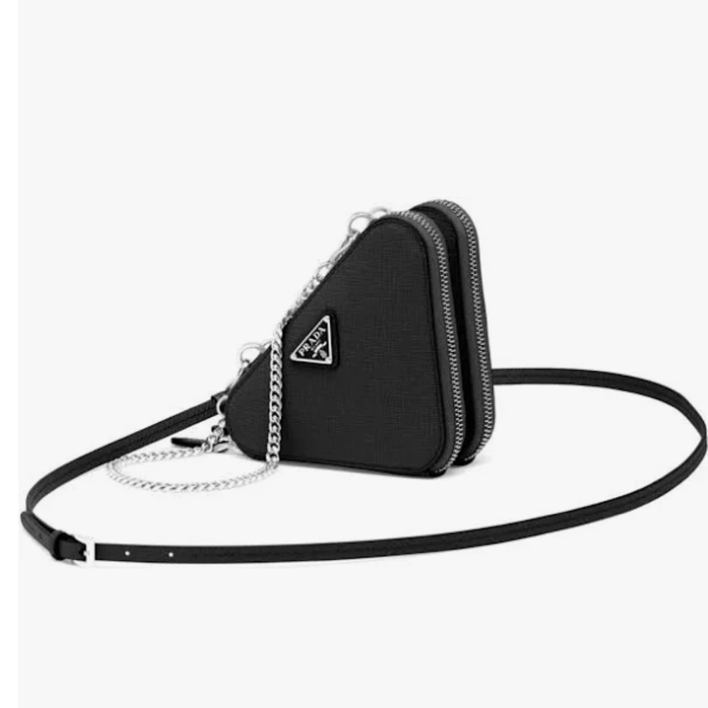 Prada Black Triangle Mini Crossbody Bag